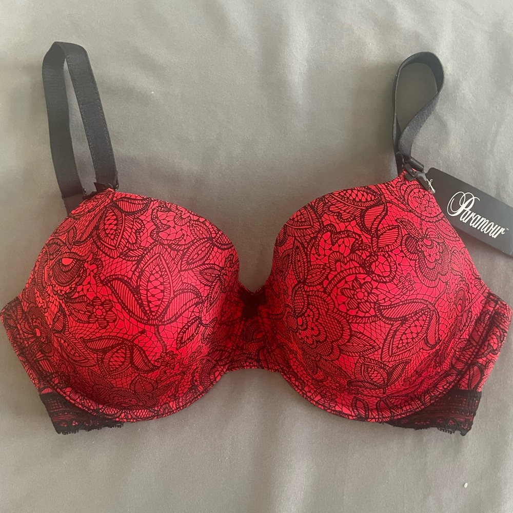 Paramour Bra Red and Black 32G